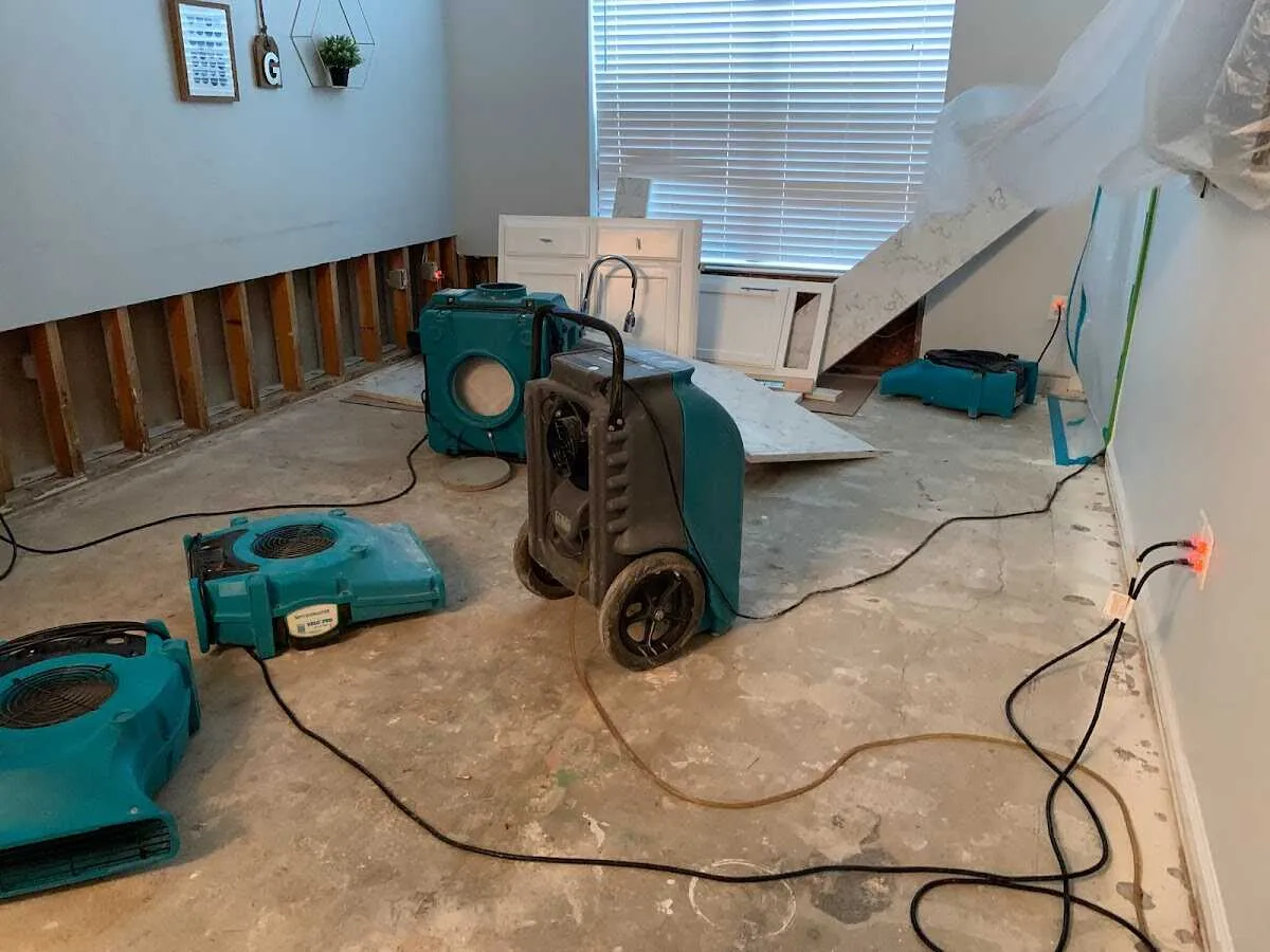 Dehumidifier in flood-cut room for Water Extraction & Removal in Sammamish